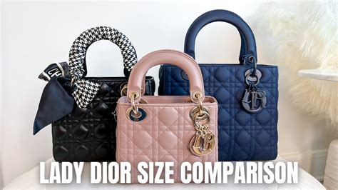 lady dior medium vs small|medium lady dior bag canvas.